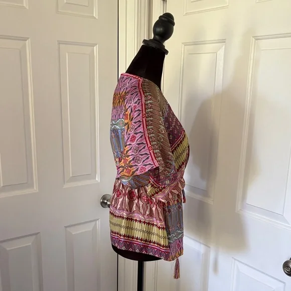 Echo Multicolor Bohemian Silk Blouse - Picture 6 of 15